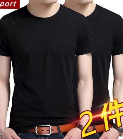 夏季男式短袖韩式袖Fwet衬衫纯色版半流多功能宽码宽松圆领男女时尚底衫